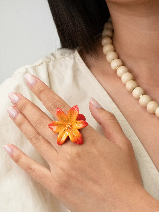 Bague fleur de lys tigrée