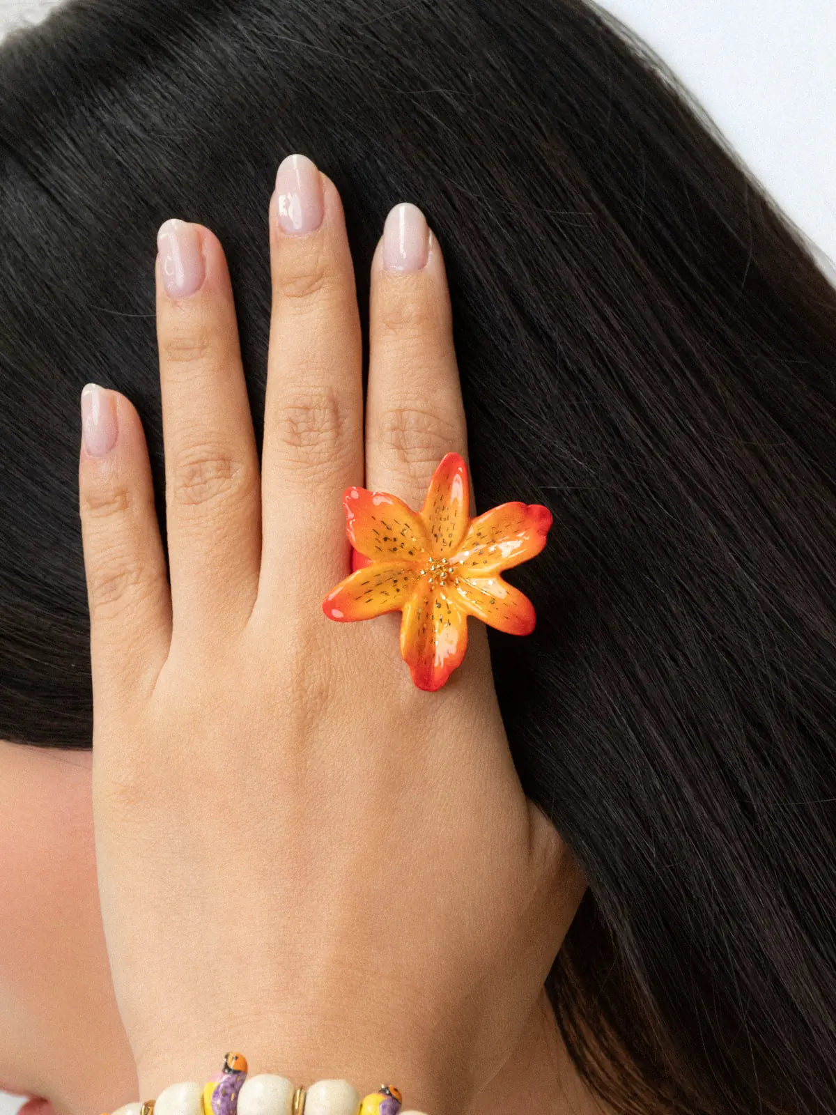 Bague fleur de lys tigrée