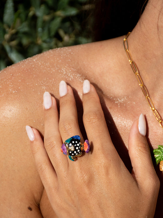 Bague poisson tacheté