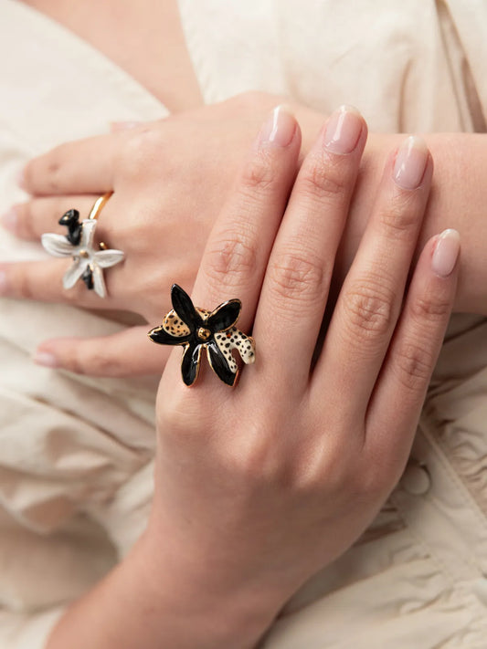 Bague fleur d'Erine et léopard
