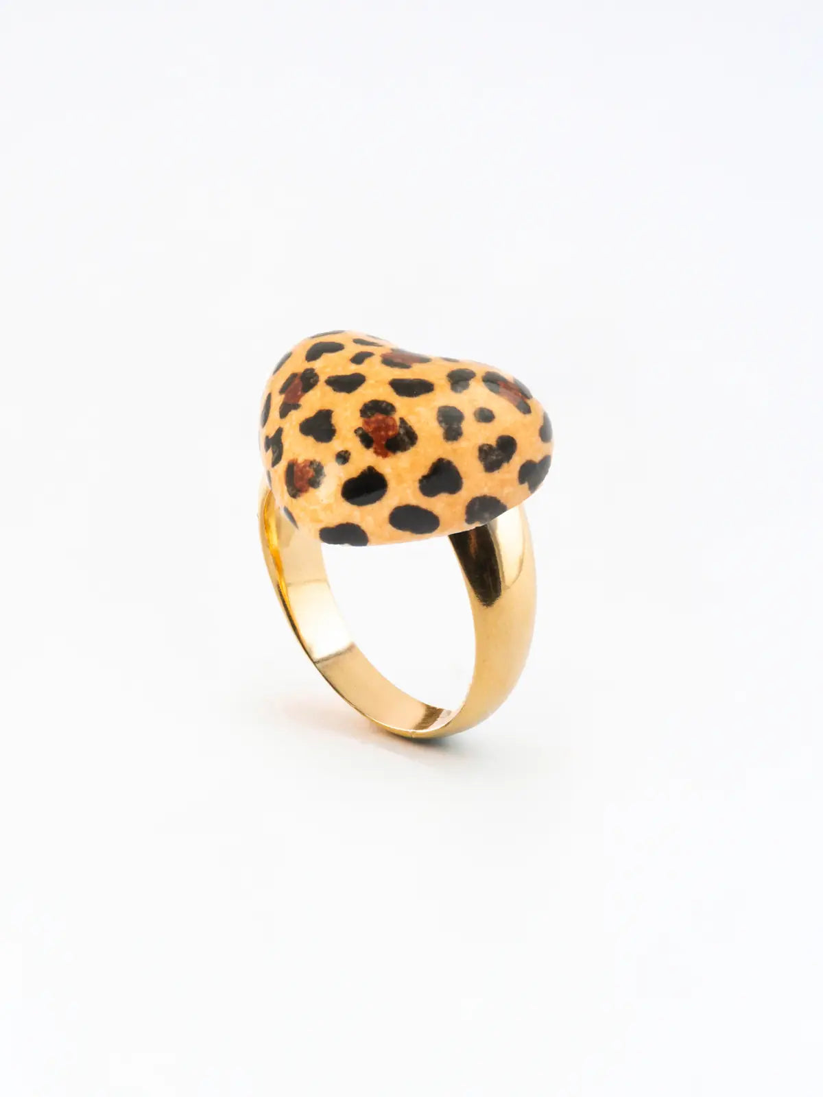 Anello a cuore con stampa leopardata - 15 anni