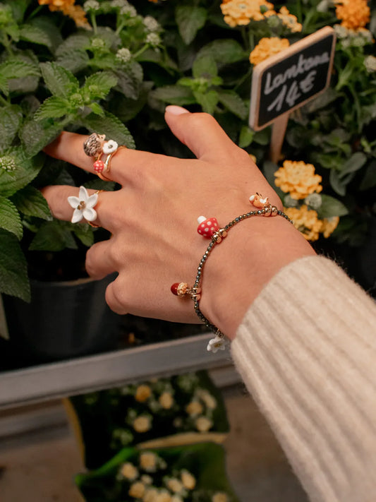 Bracciale foresta e perle di ematite