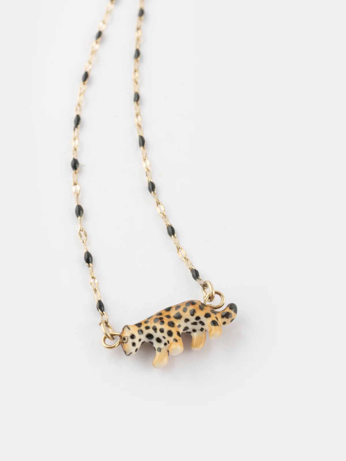Beaded and leopard print bracelet