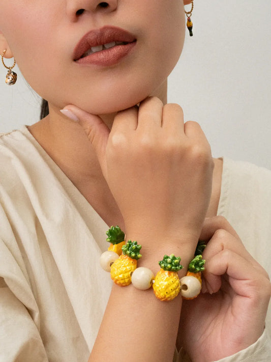 Bracciale con perline e ananas