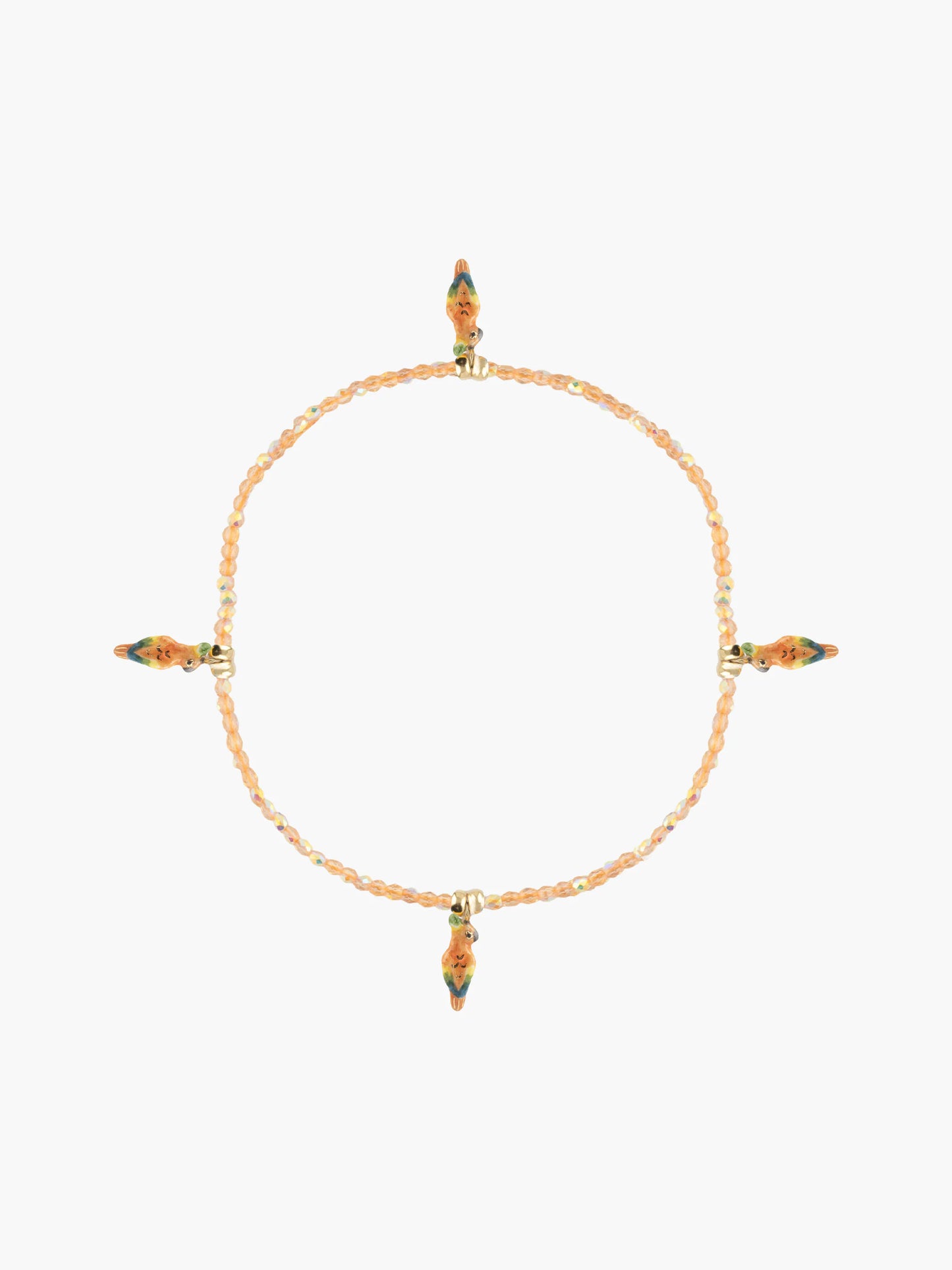Bracelet hématite cacatoès orange
