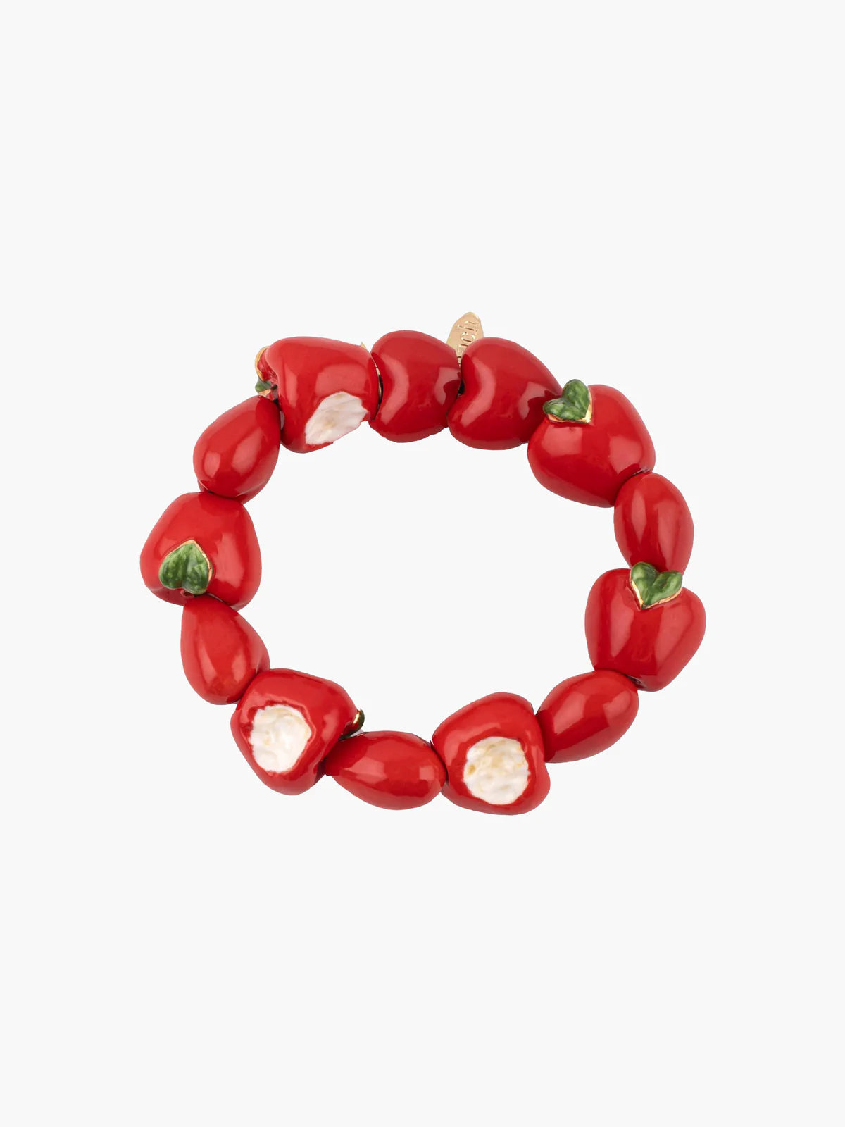 Chunky heart and love apple beaded bracelet