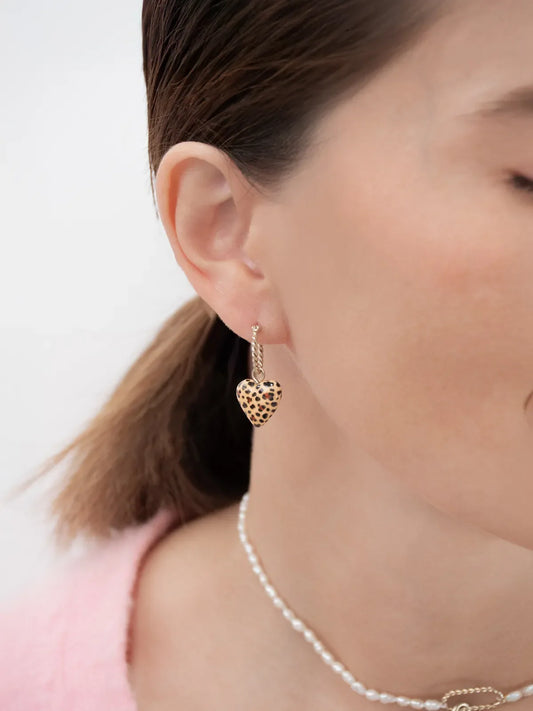 Mini créole cœur léopard - Vendue à l'unité