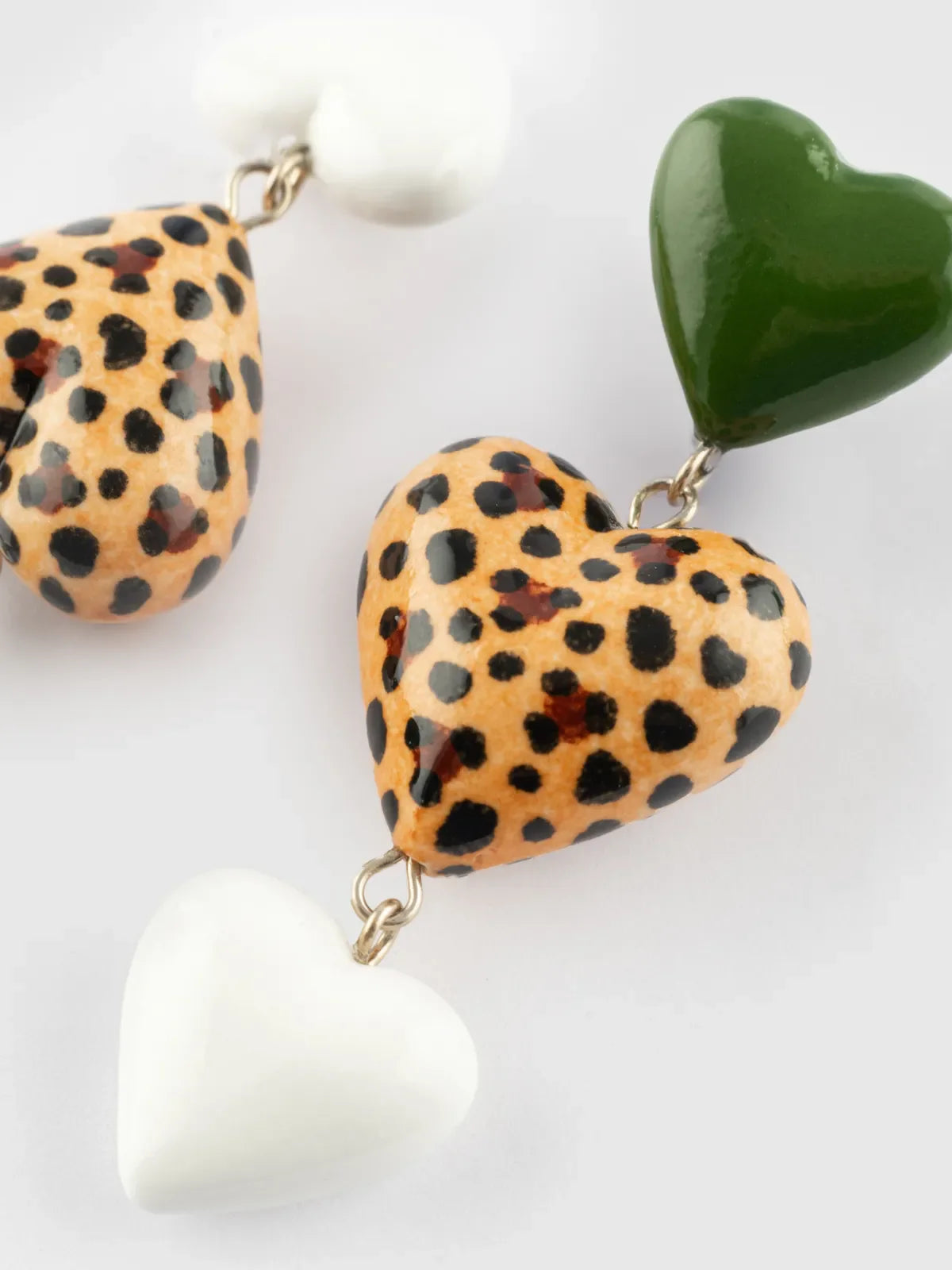 Triple heart drop earrings