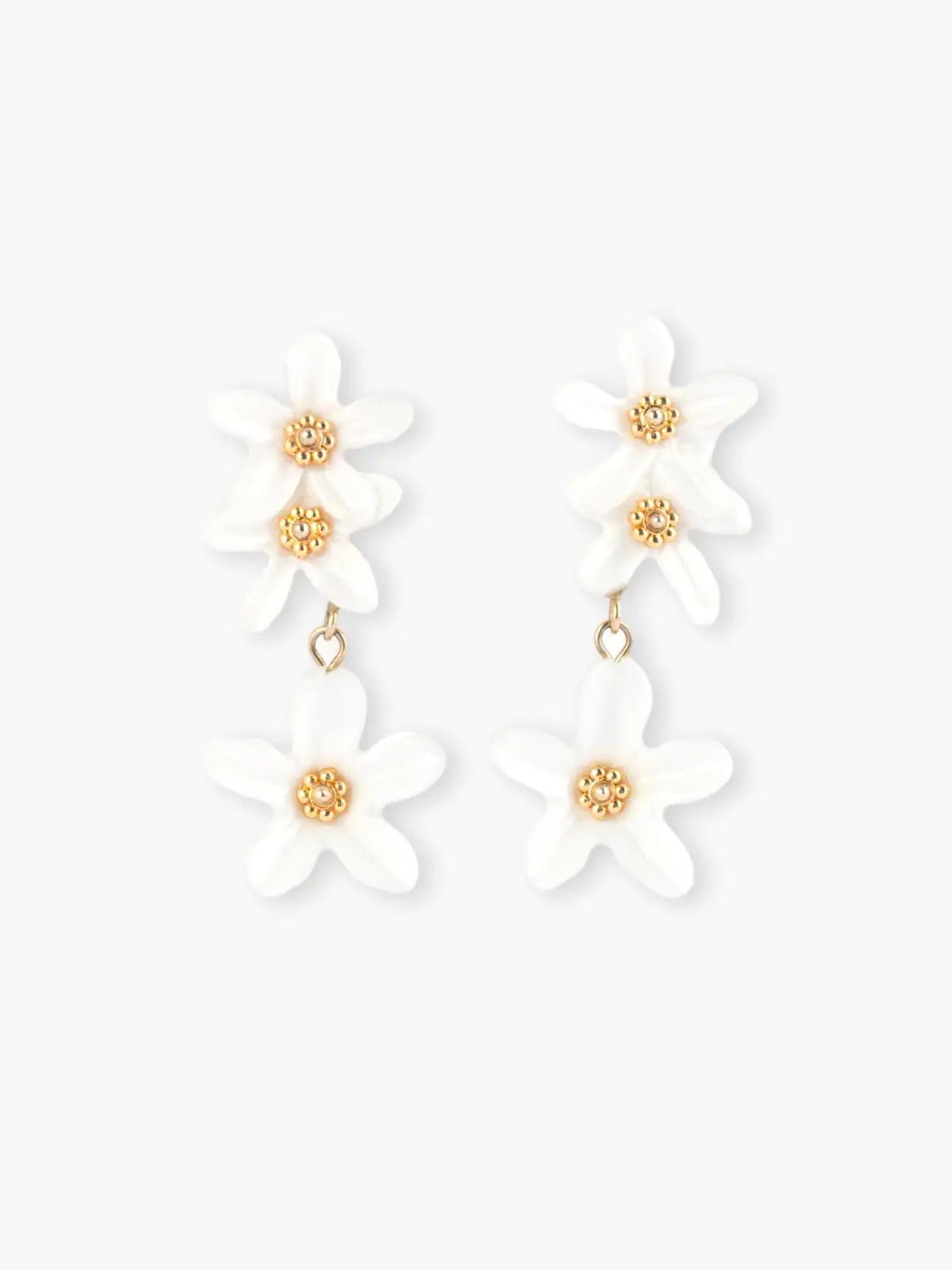 Boucles d'oreilles pendantes fleurs de citron