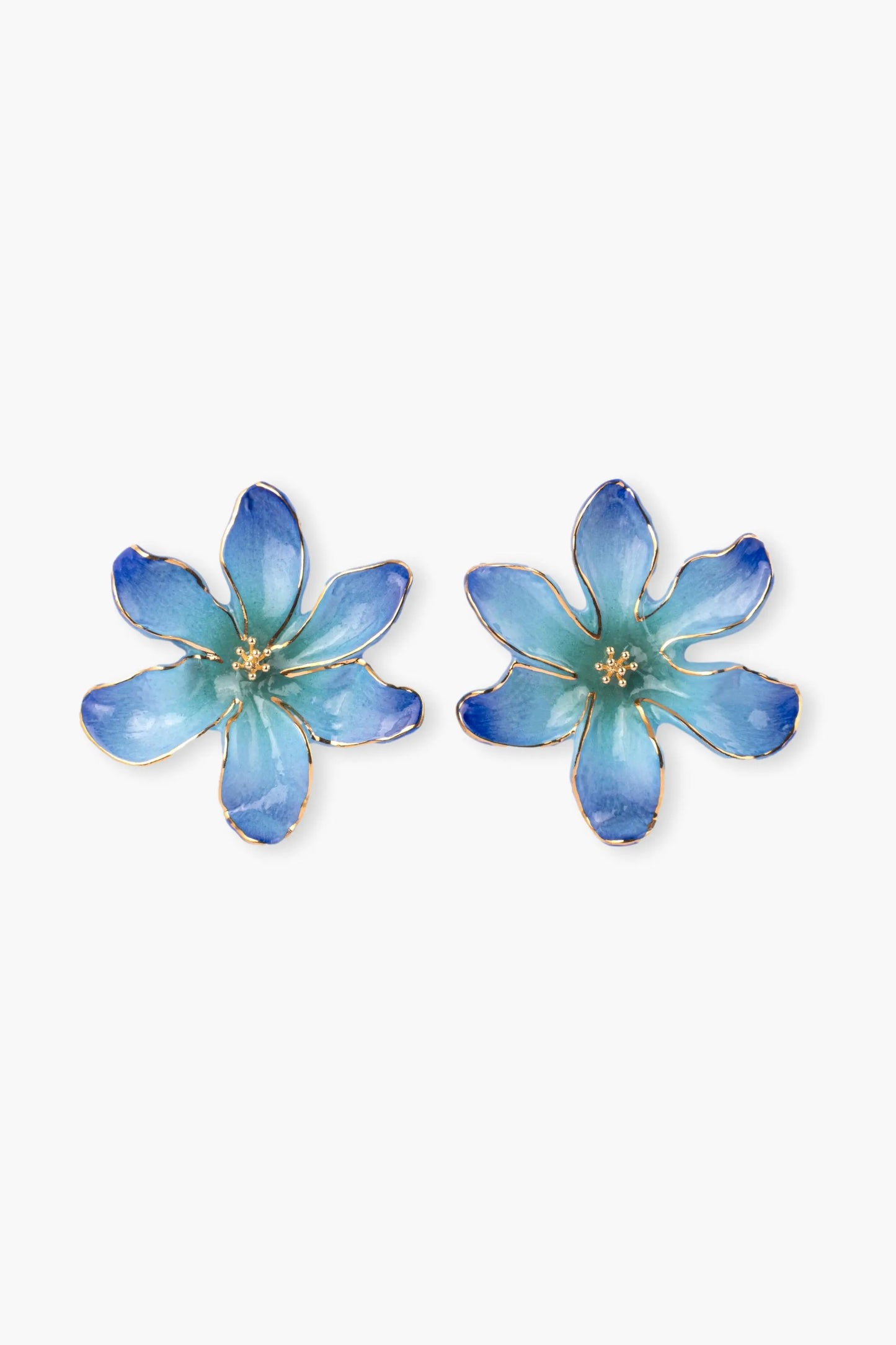 Maxi blue celestial flower ear studs