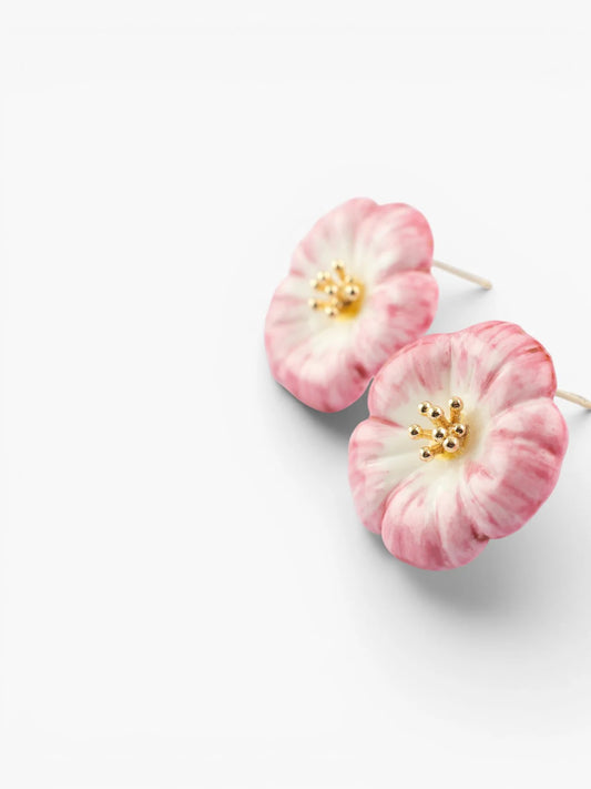 Boucles d'oreilles puces - rose céléste