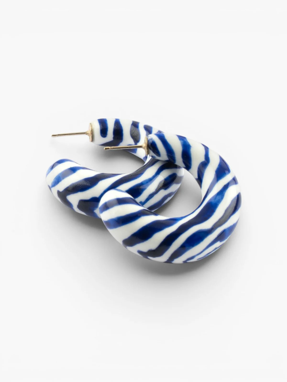 Maxi boucles d’oreilles zèbre bleu