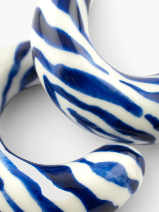 Maxi boucles d’oreilles zèbre bleu