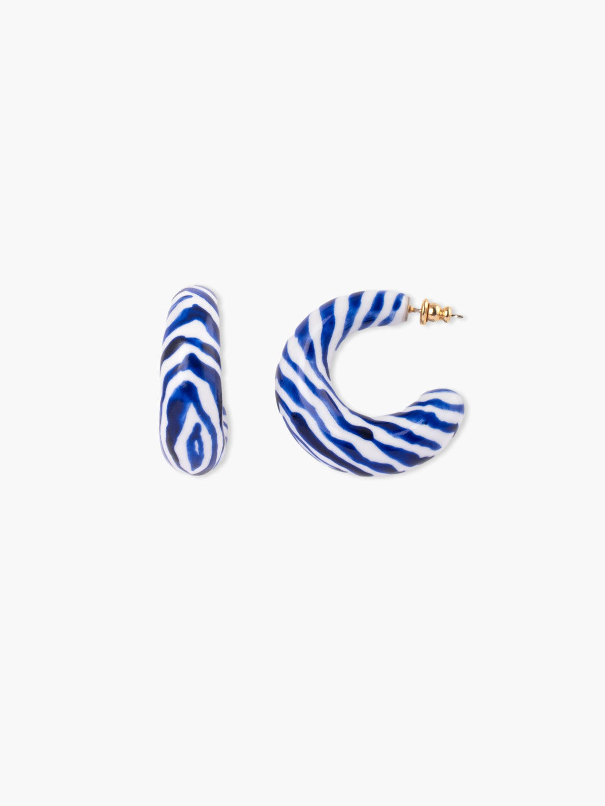 Grandi orecchini zebra blu