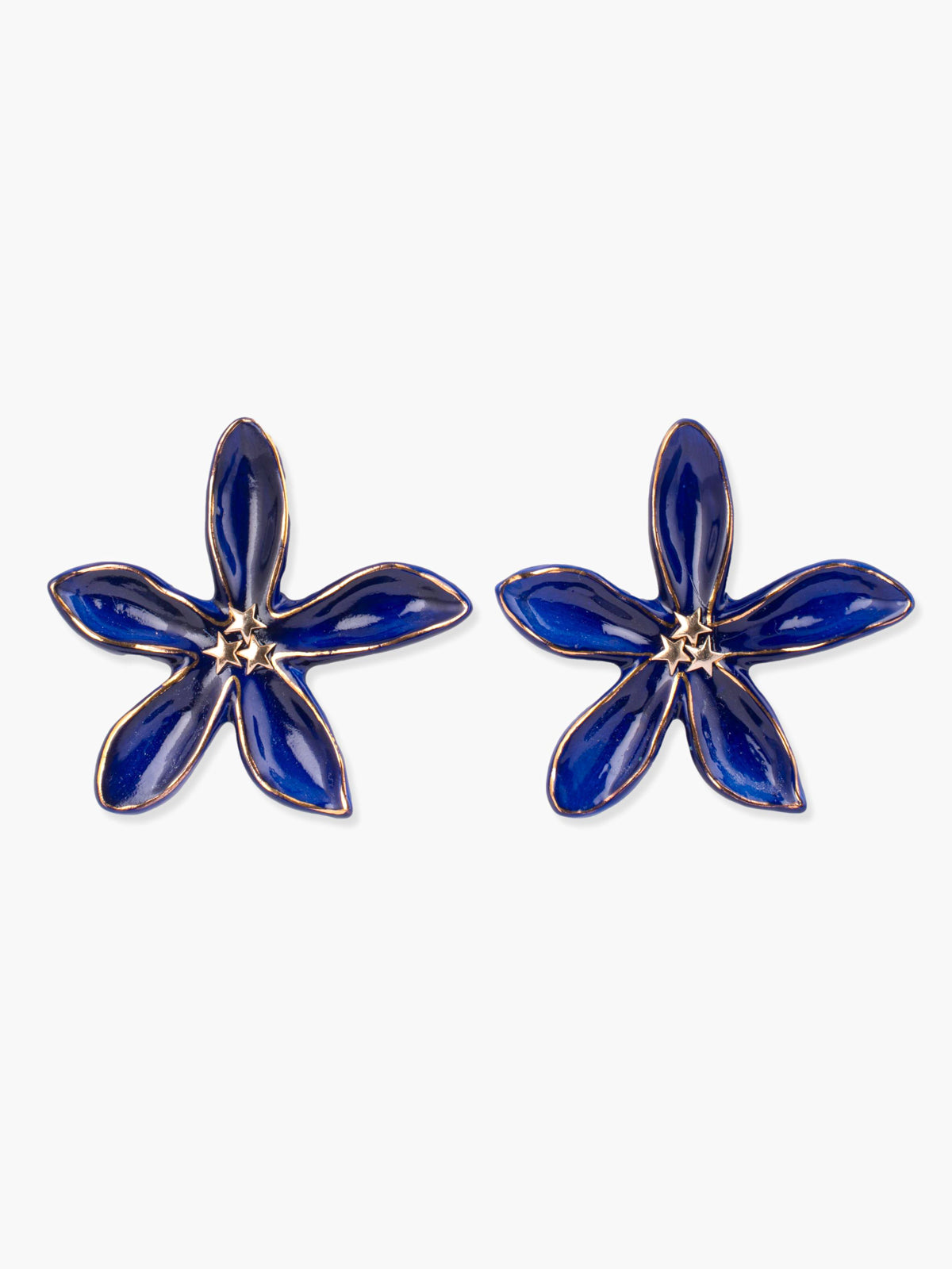 Orecchini a perno - Maxi gelsomino blu