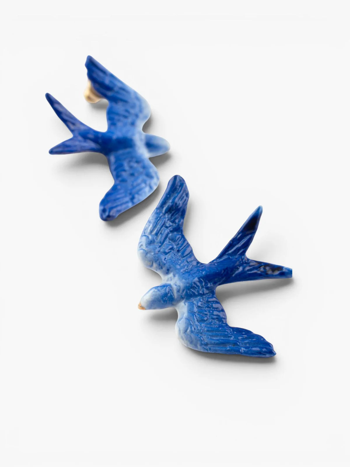 Boucles d'oreilles puces - hirondelles bleues