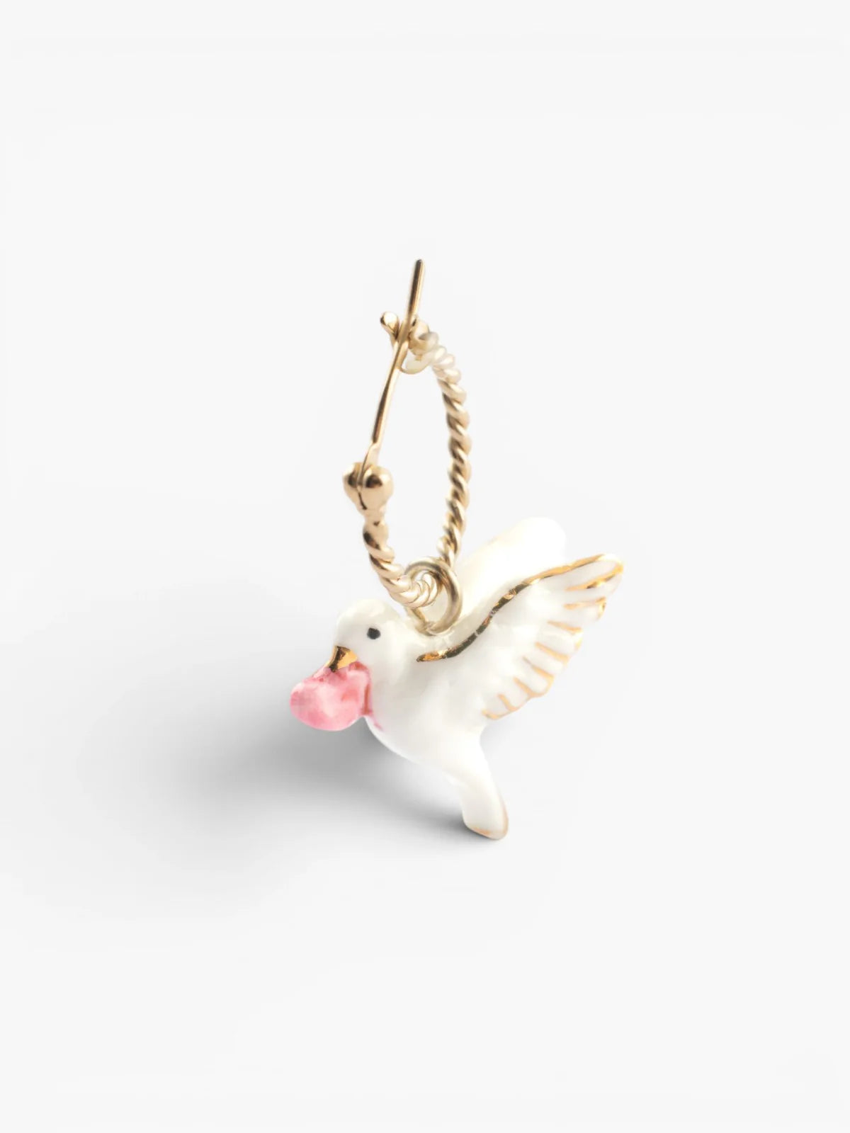 Mini créole colombe et cœur Octobre rose - Vendue à l'unité