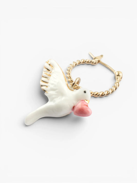 Mini créole colombe et cœur Octobre rose - Vendue à l'unité