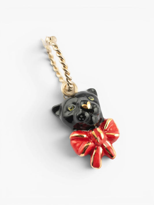 Mini créole panthère noire et nœud 15 ans - Vendue à l'unité