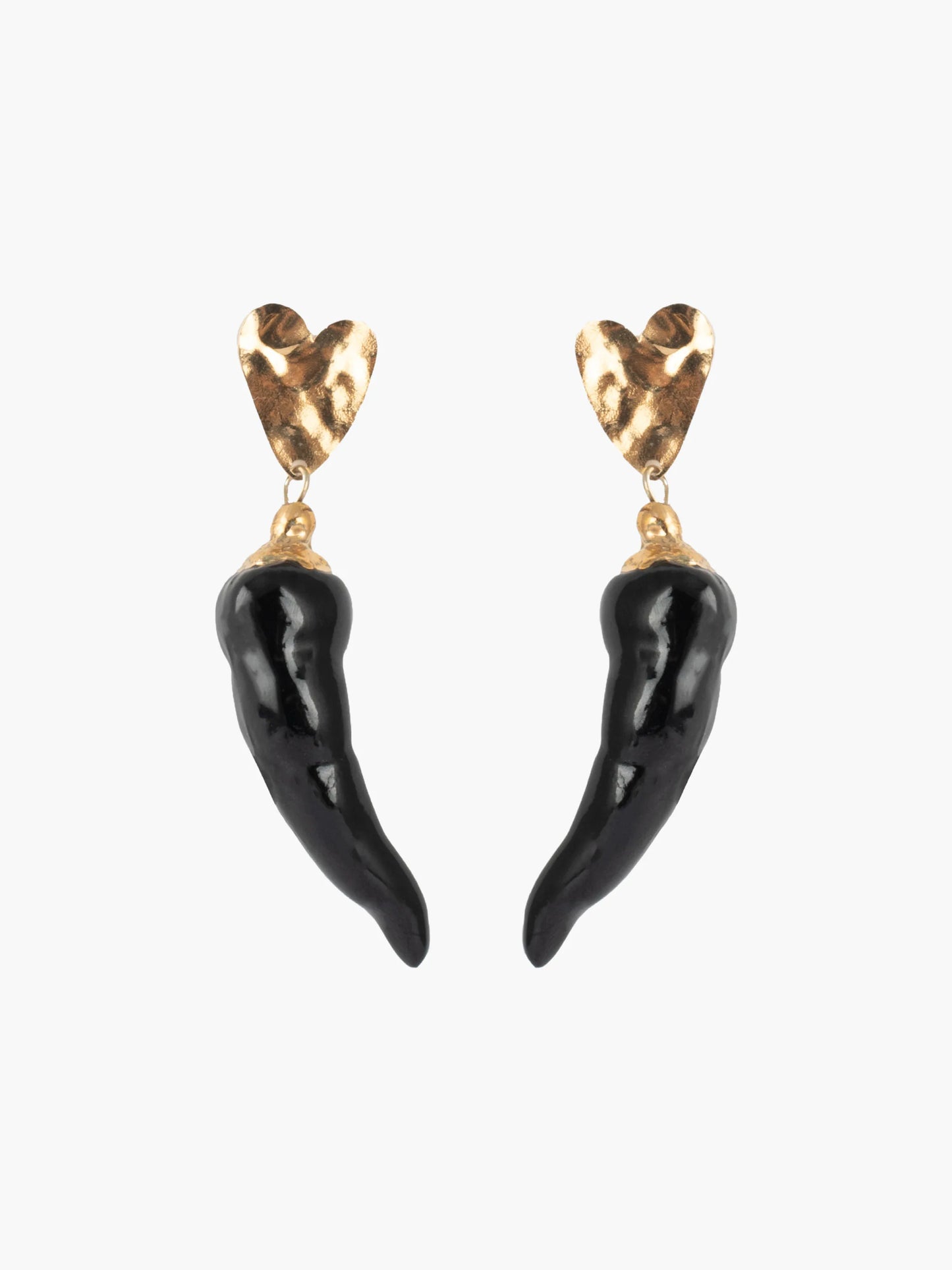 Boucles d'oreilles pendantes poivrons noirs