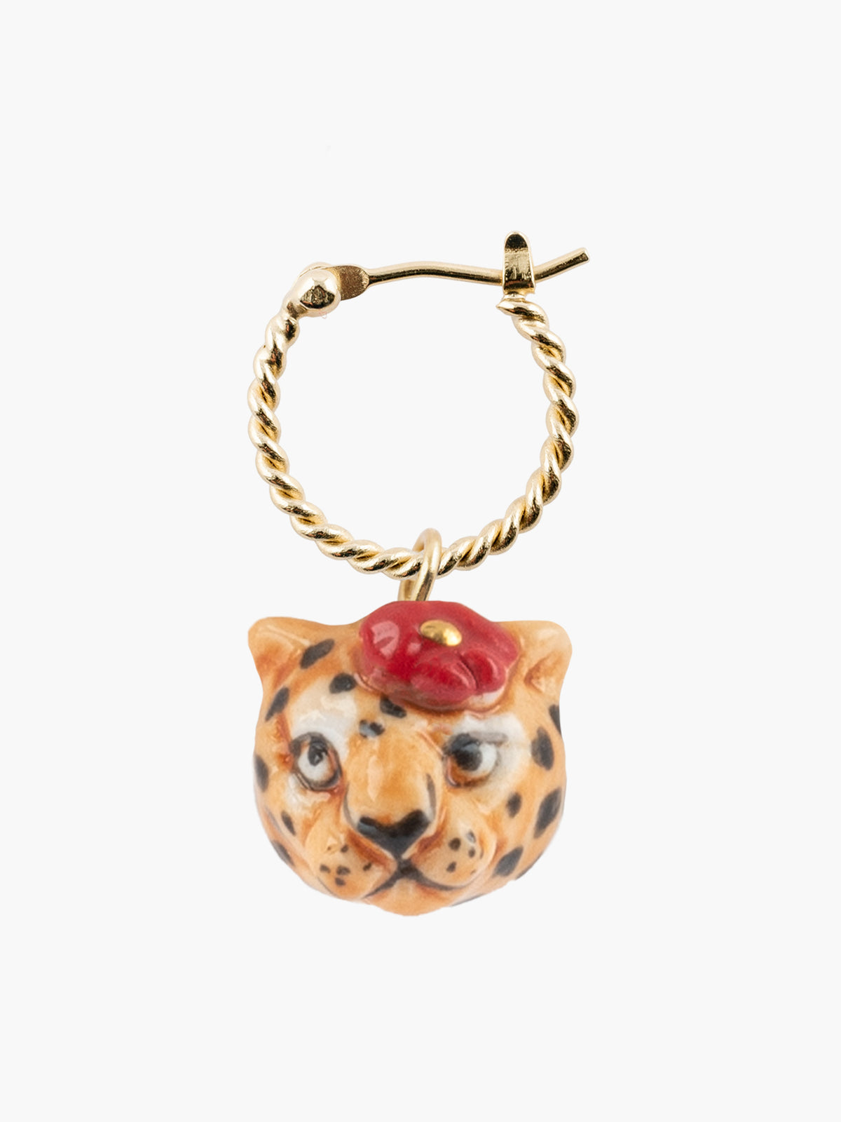 Mini leopard hoop earring - Sold individually