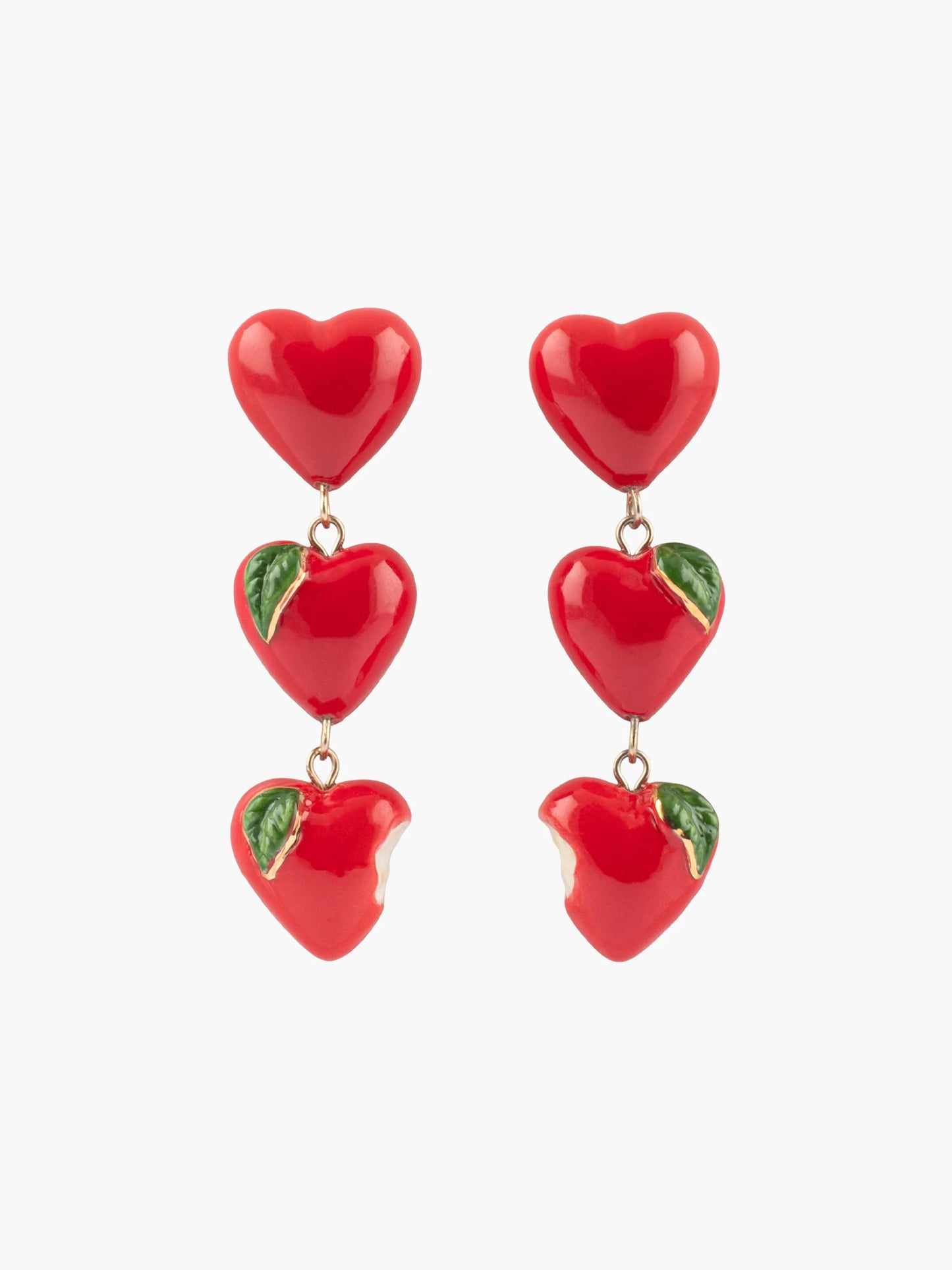 Boucles d'oreilles pendantes pomme d'amour