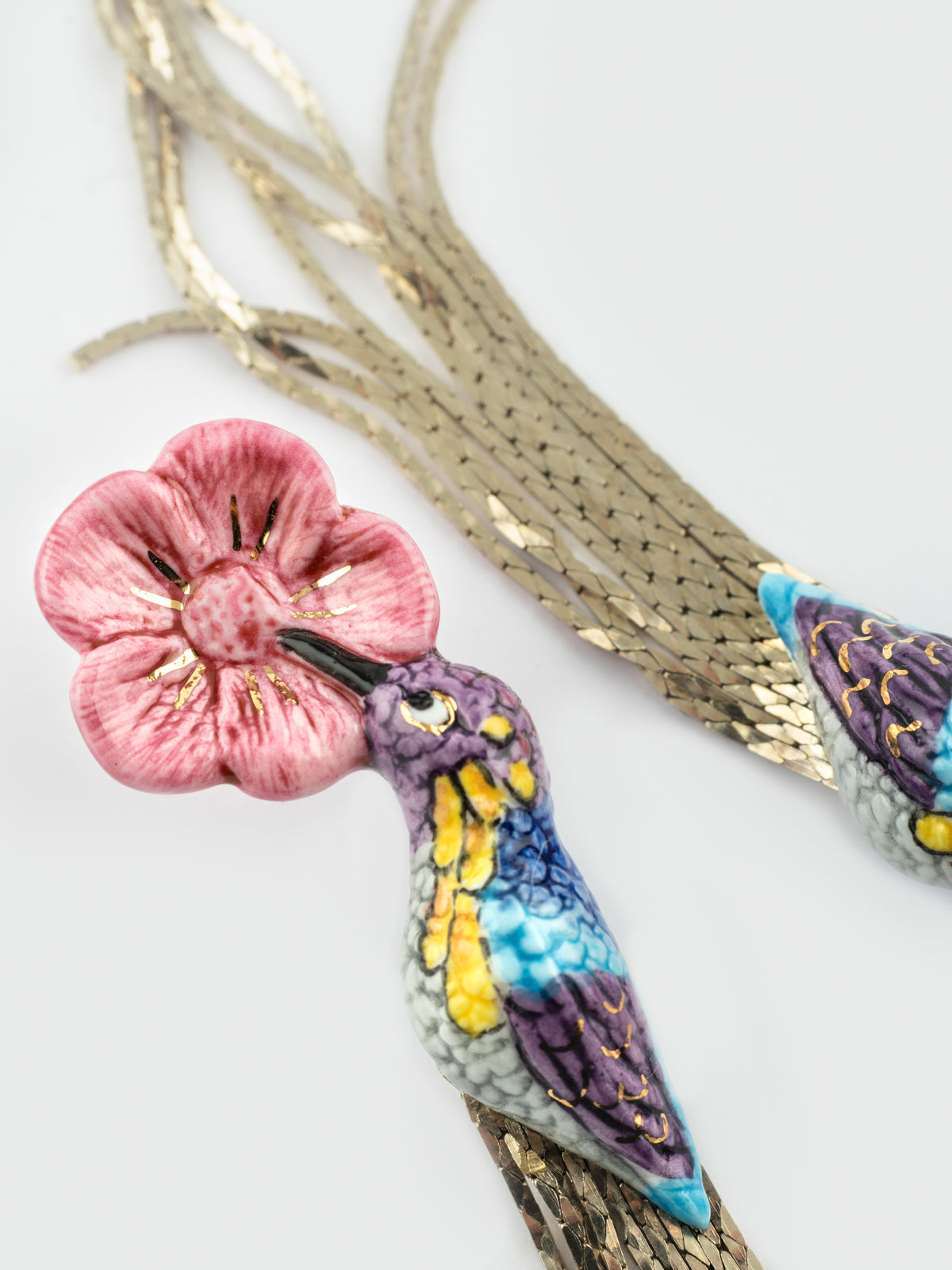 Boucles d'oreilles colibri d'Anna à franges