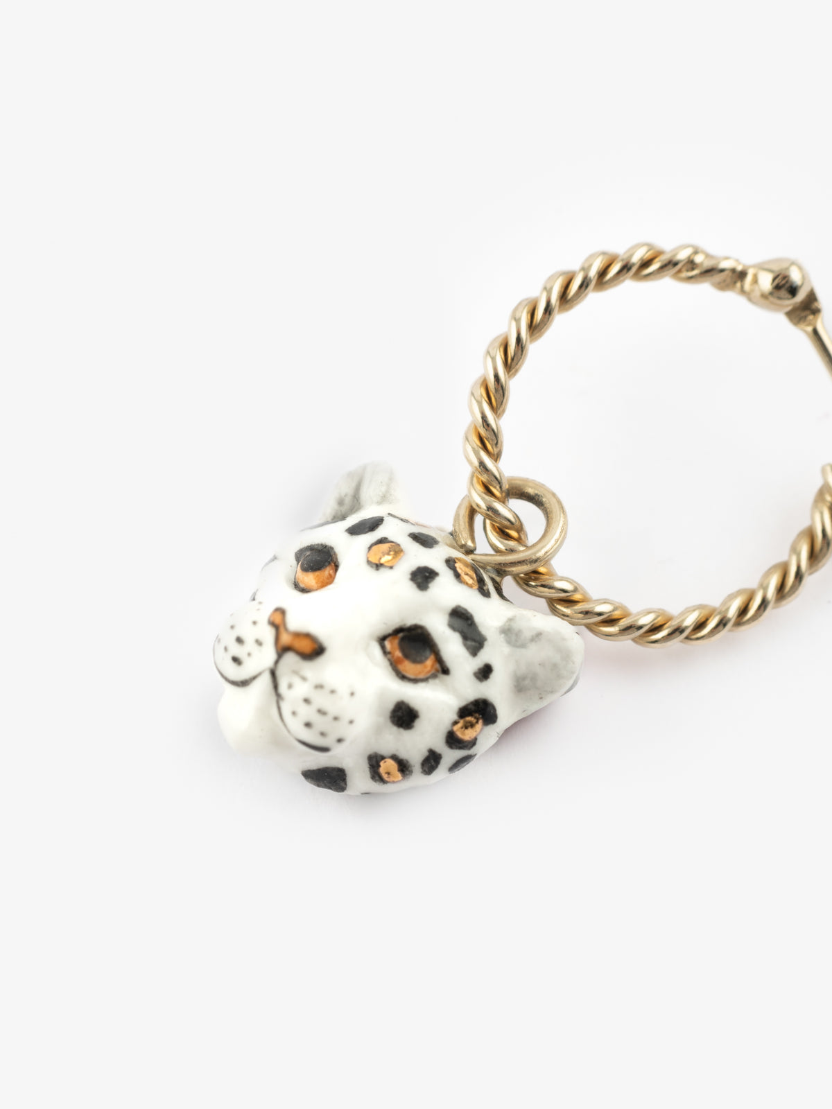 Mini créole léopard blanc et doré - Vendue à l'unité