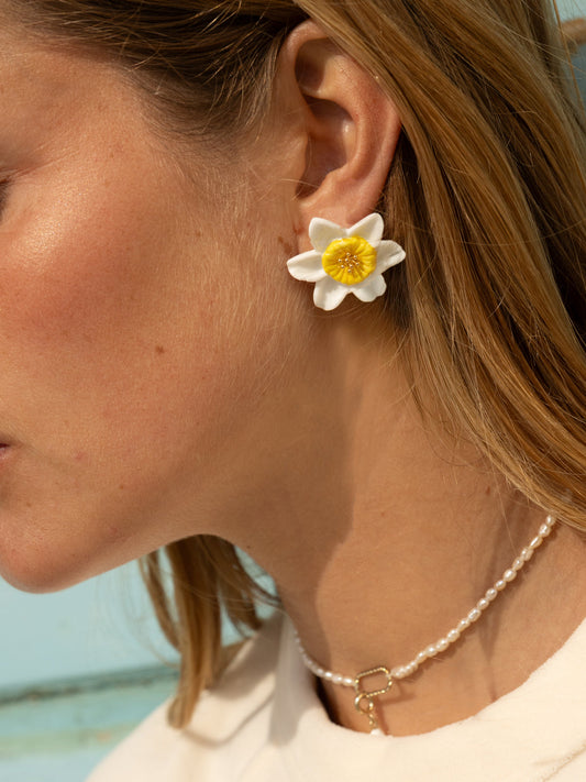 Boucles d'oreilles puces - jonquille