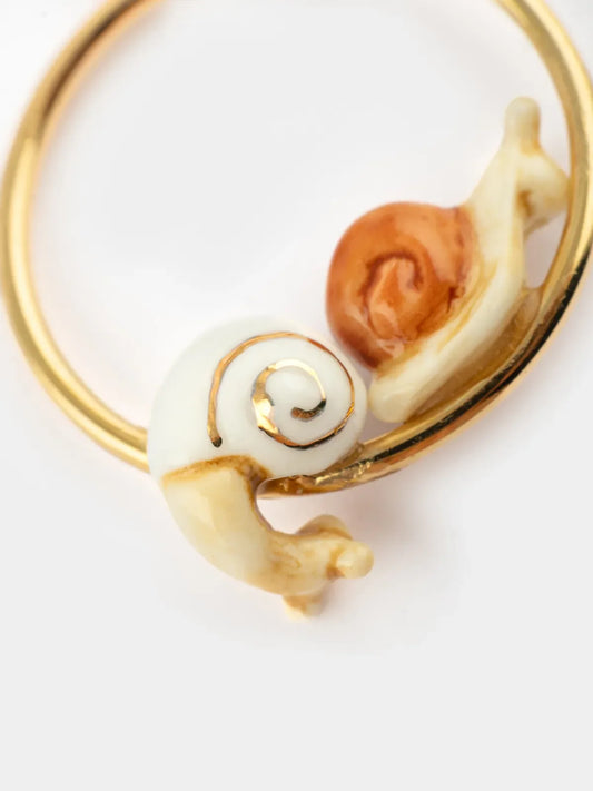 Petites créoles rondes couple d'escargots