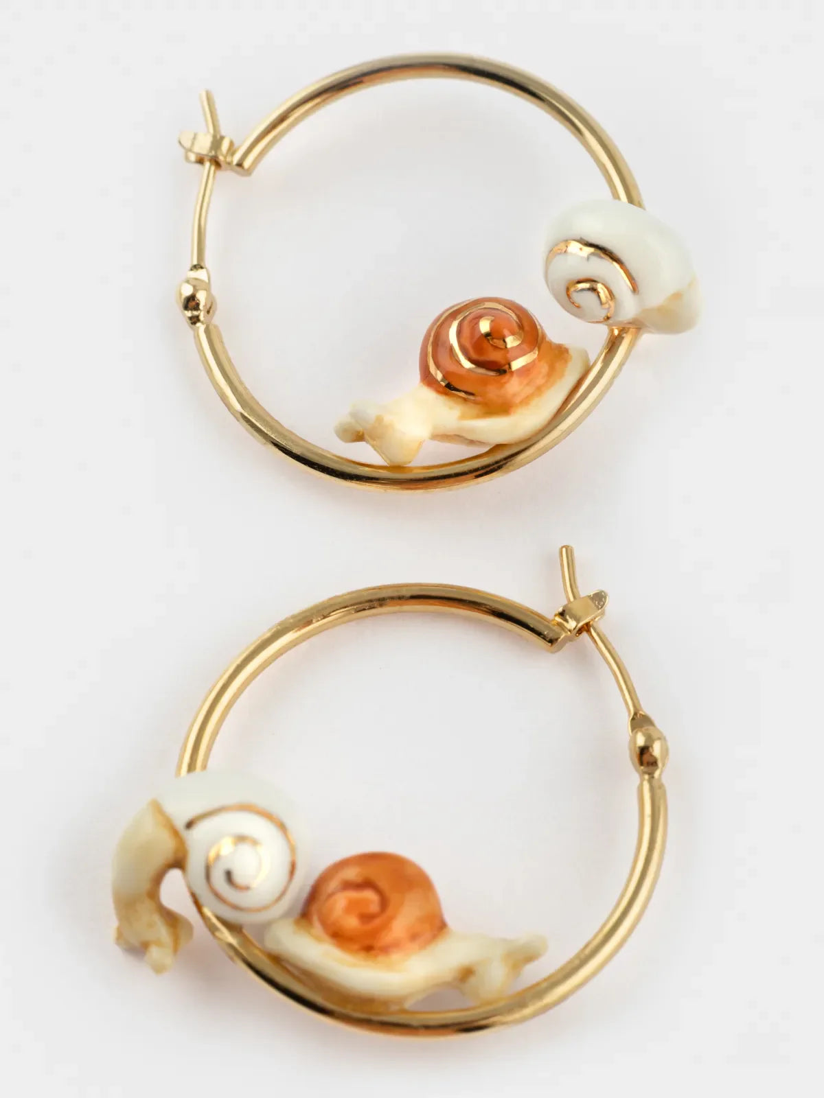 Petites créoles rondes couple d'escargots