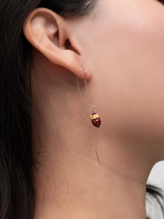 Longues boucles d'oreilles écureuil et gland