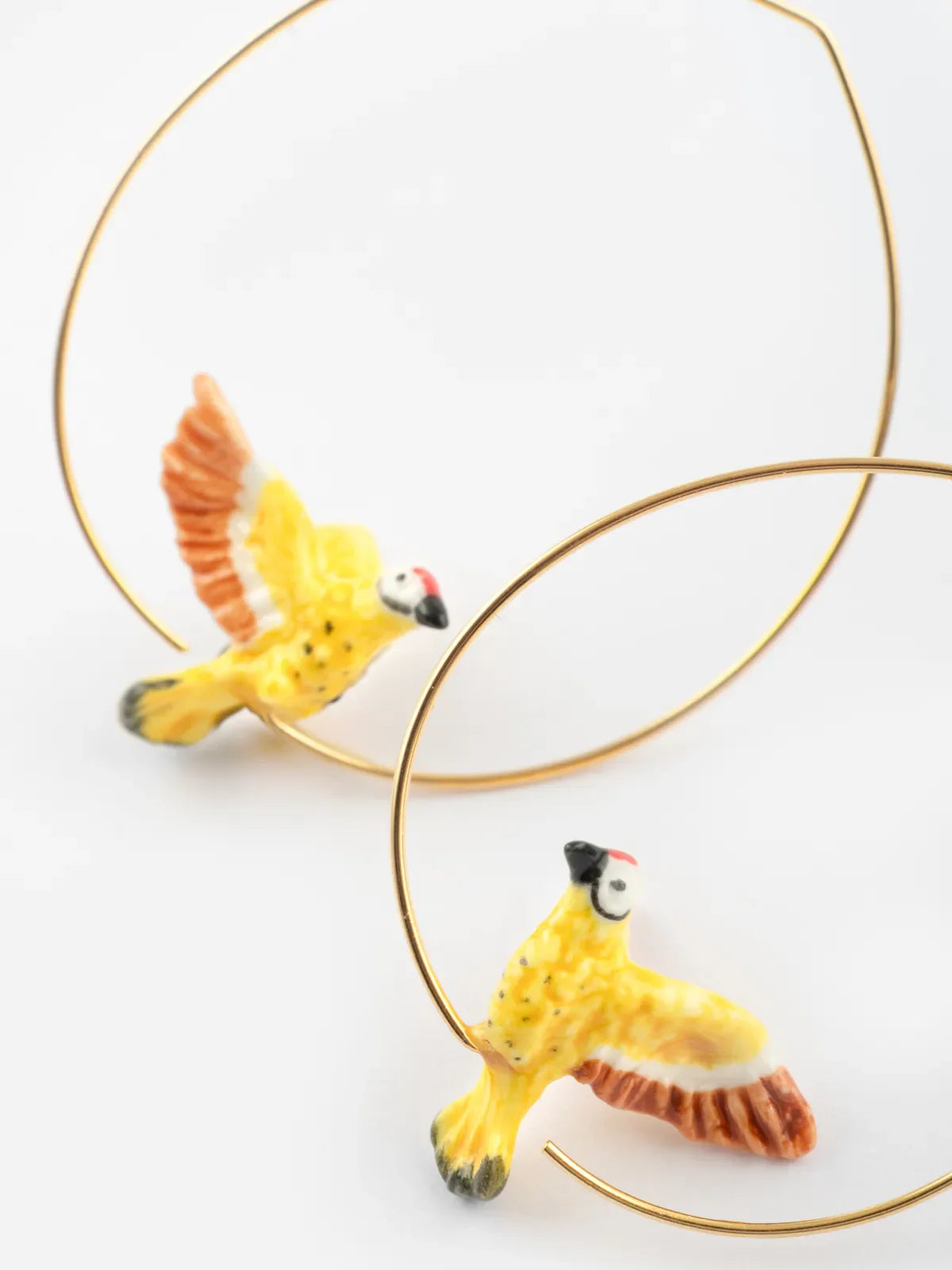 Grandes créoles oiseau Pic Flamboyant