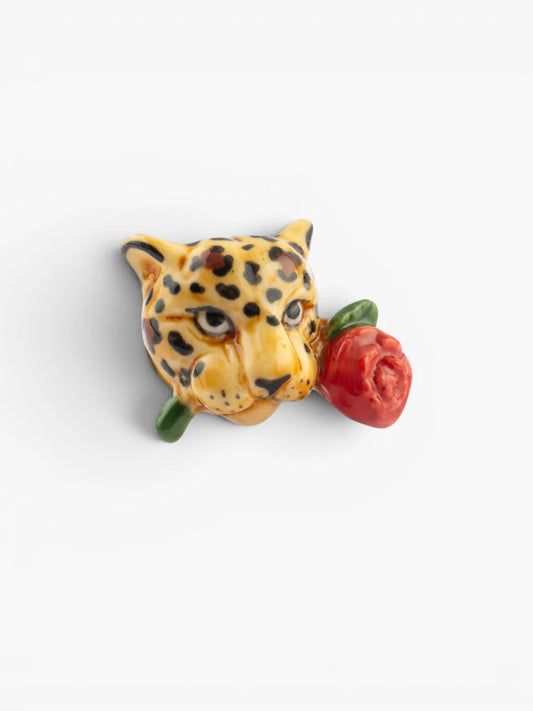 Pin's léopard et rose - 15 ans