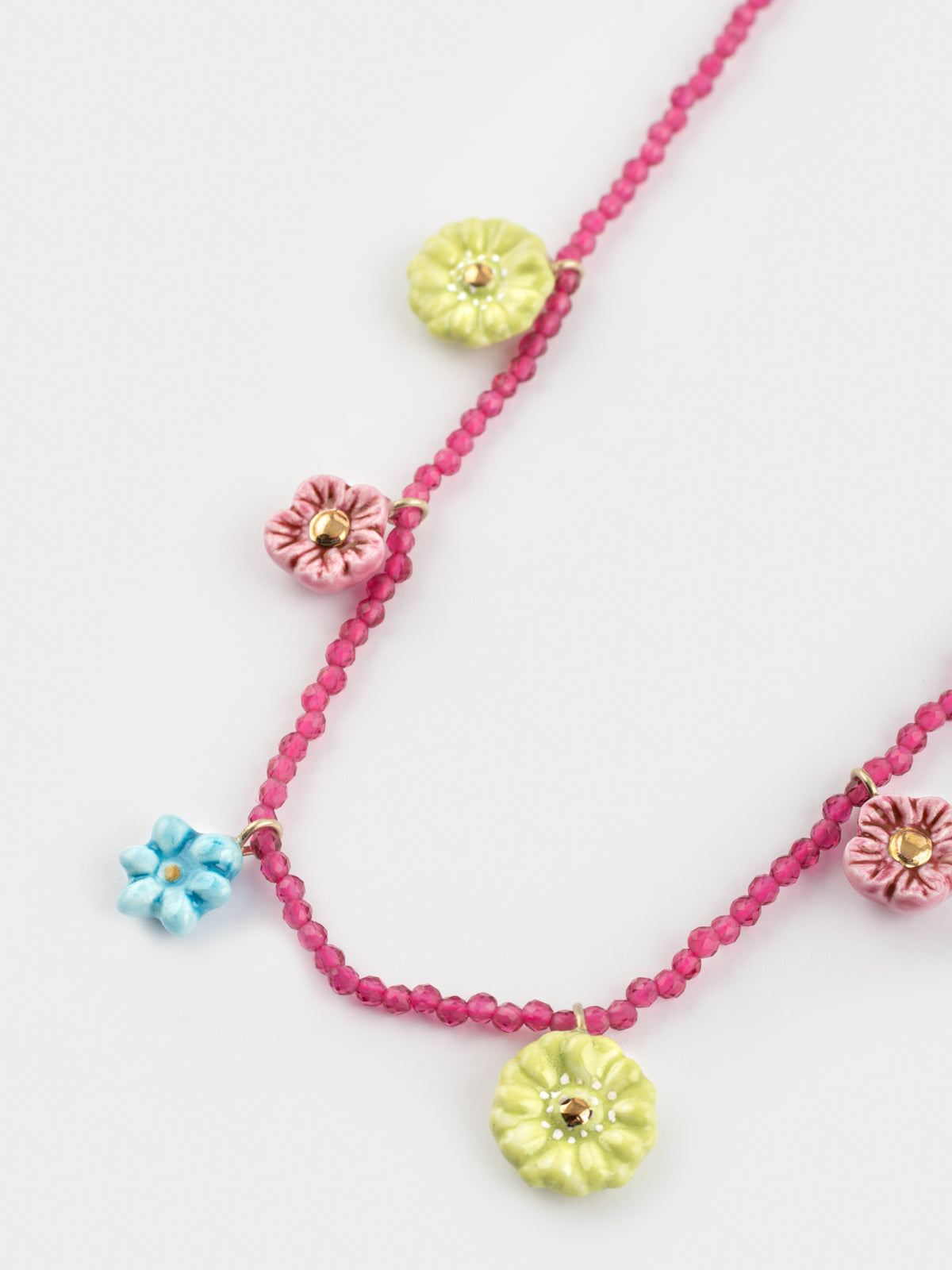 Pearl and flower necklace