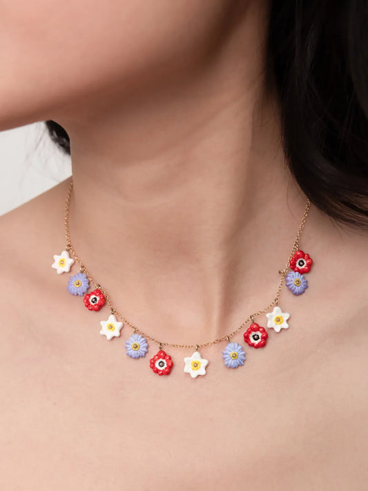 Collier Fleurs anémones