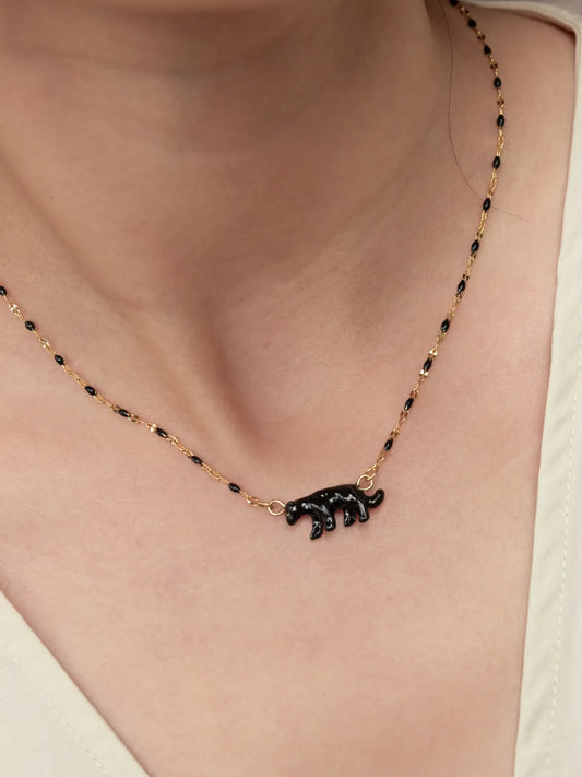 Collana di perle e pantera