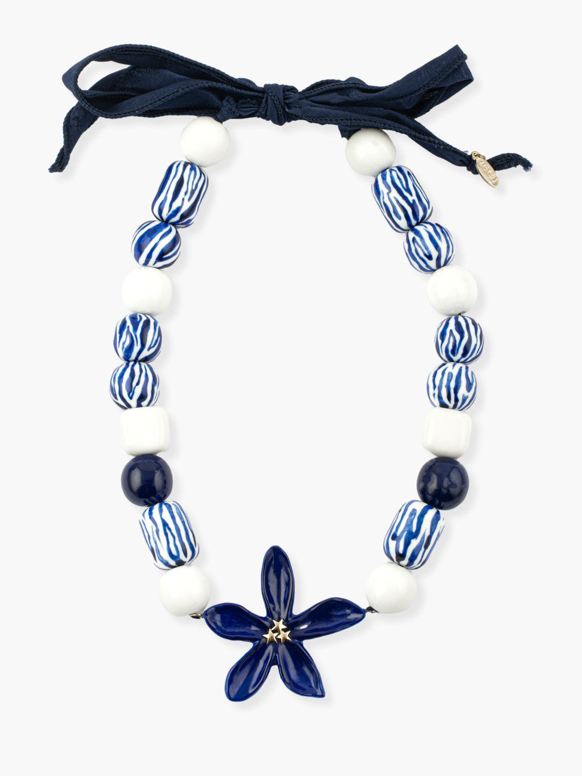 Collana maxi in gelsomino blu