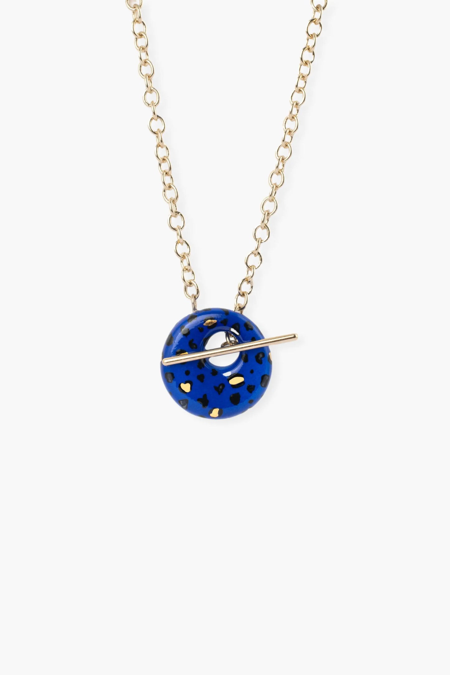 Collana con leopardo blu cosmico
