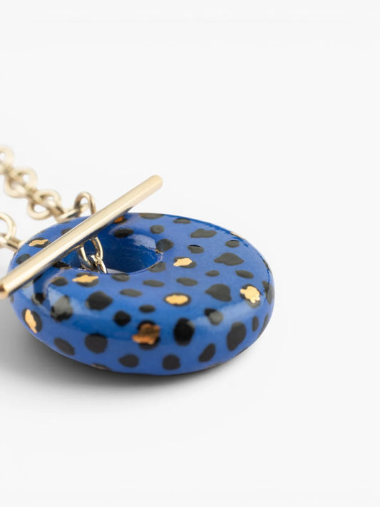 Cosmic blue leopard necklace