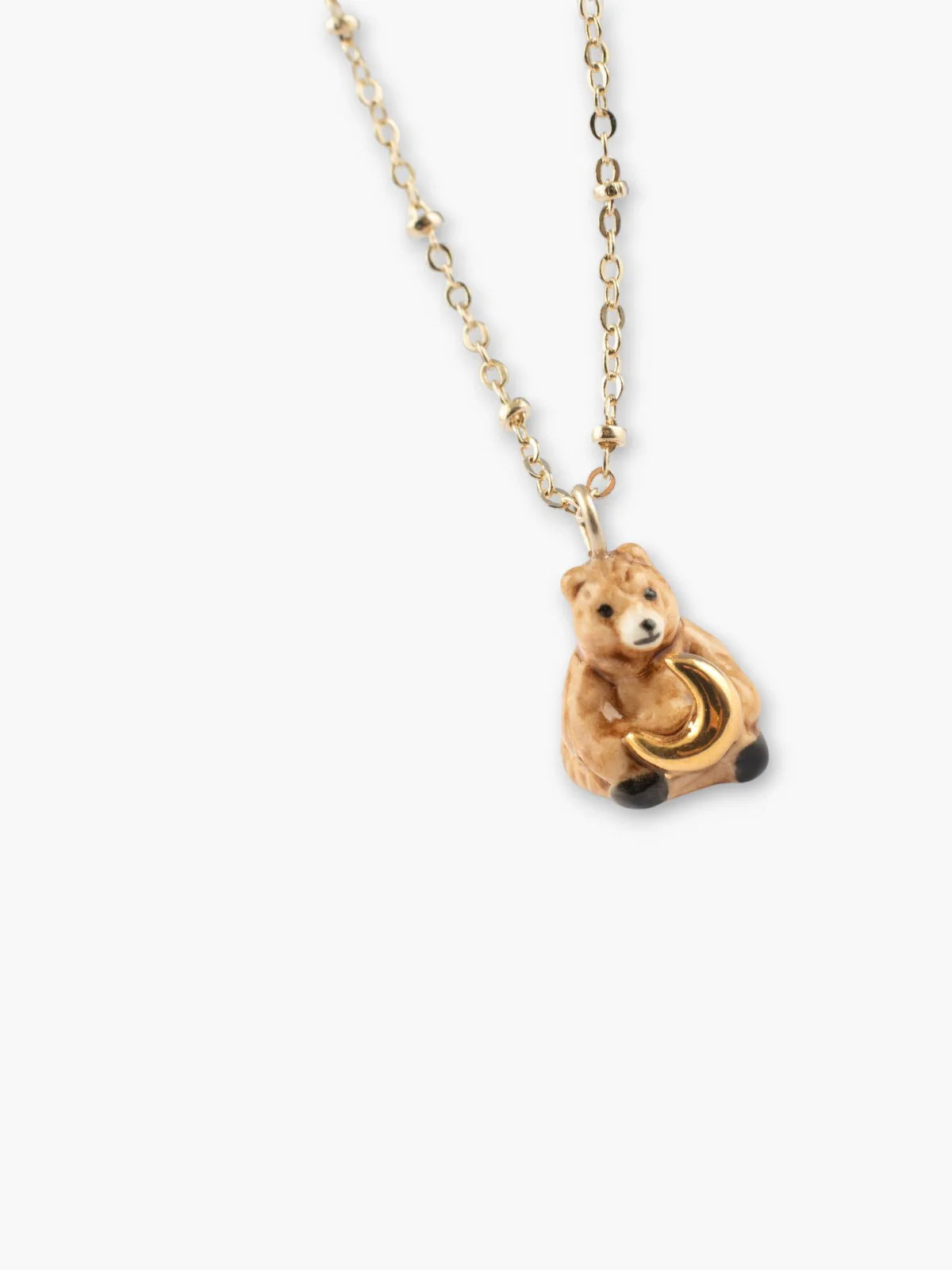 Bear and moon necklace