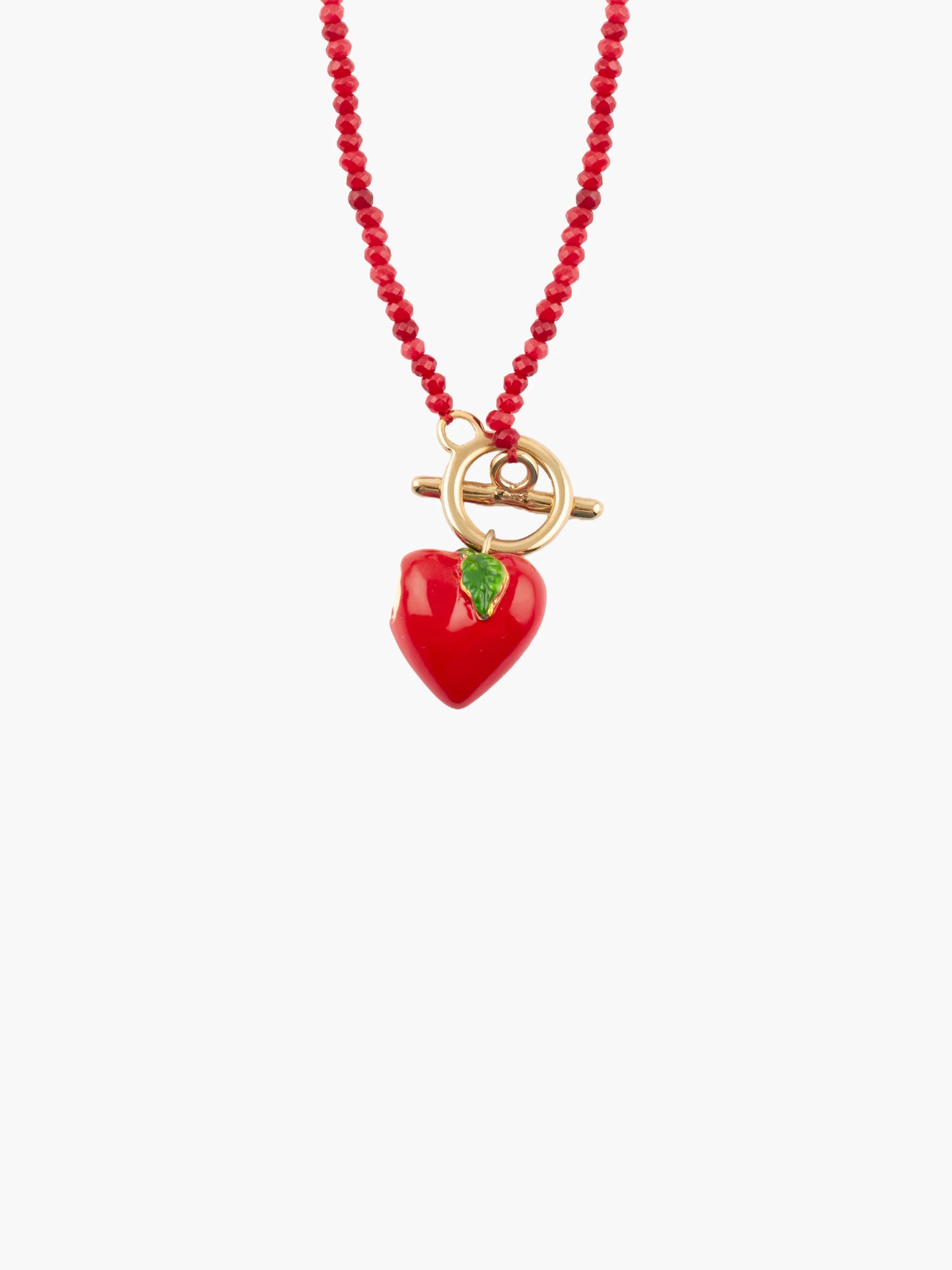 Sautoir pomme d'amour perles d'agate