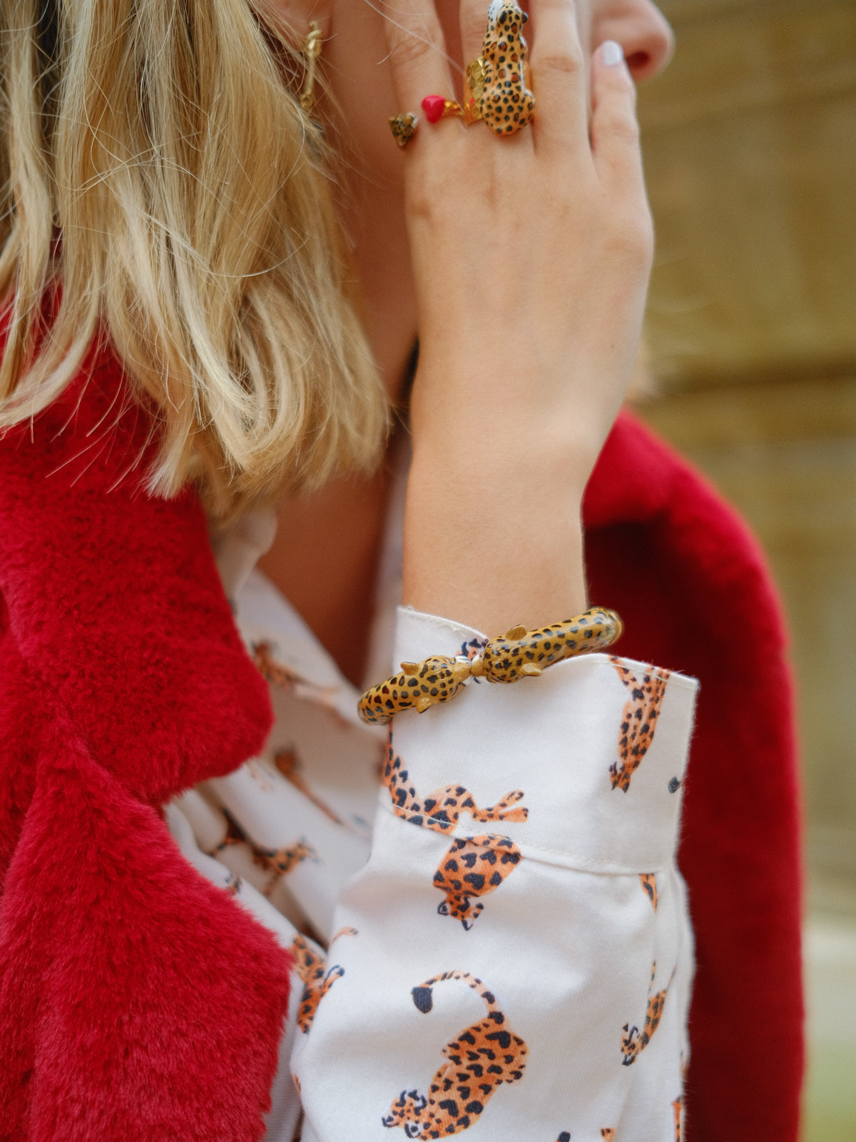 Bracelet perles guépard - Premier amour
