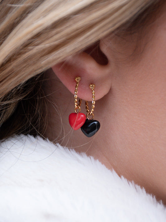 Mini créole coeur noir - Vendue à l'unité - Premier amour