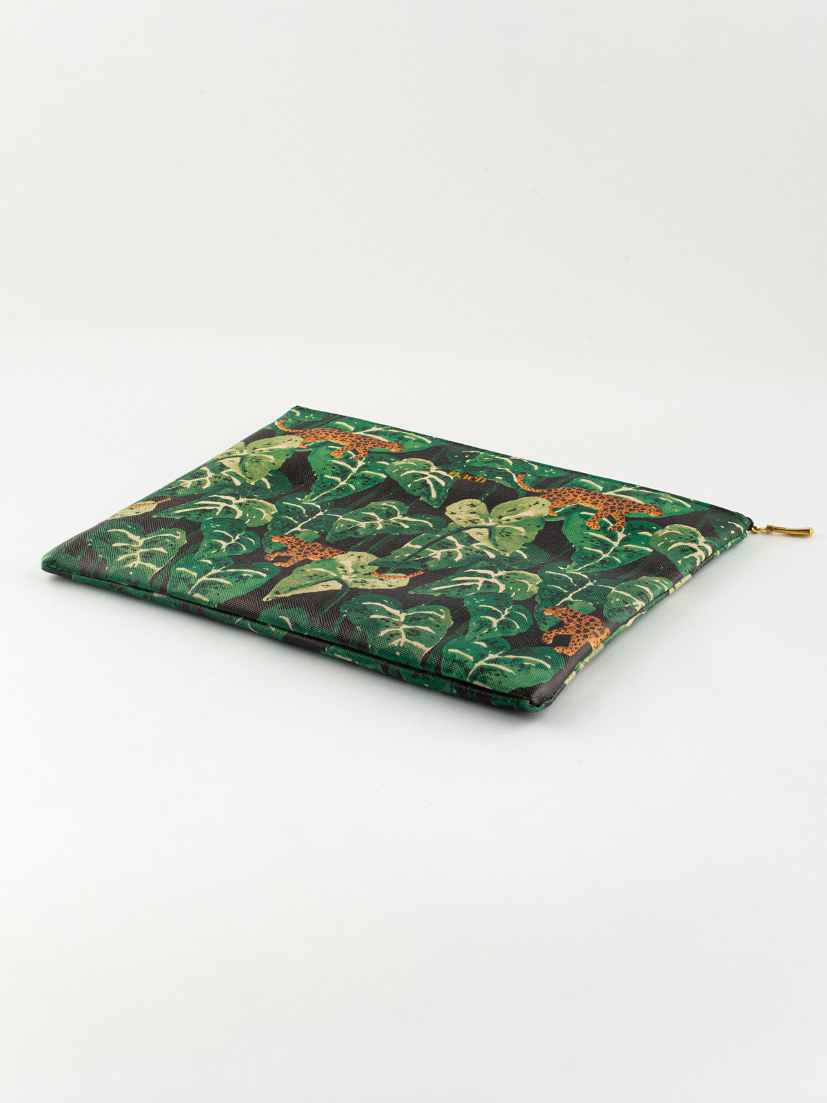 Pochette feuilles & léopard