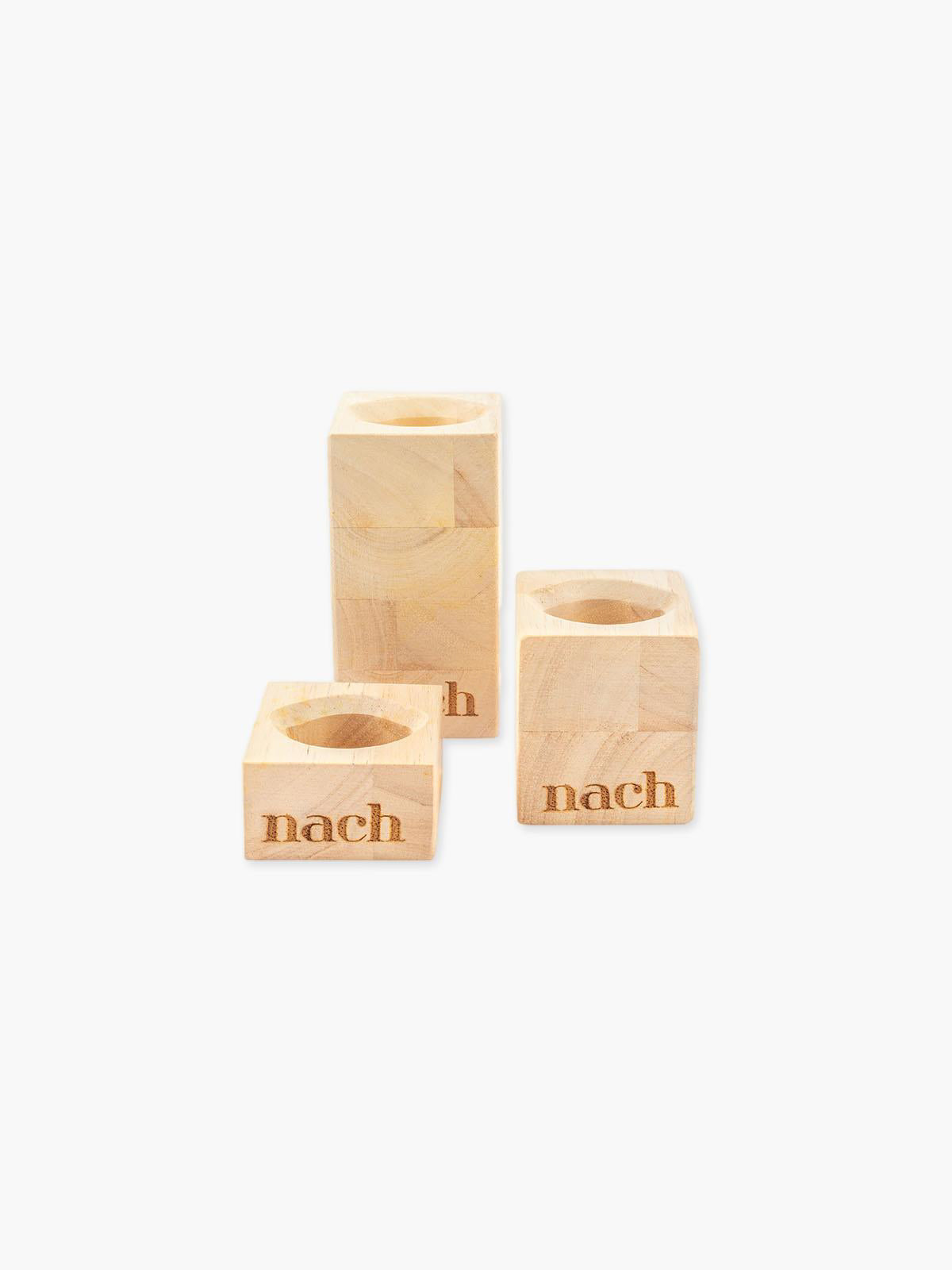 Présentoirs bagues en bois – Lot de 3