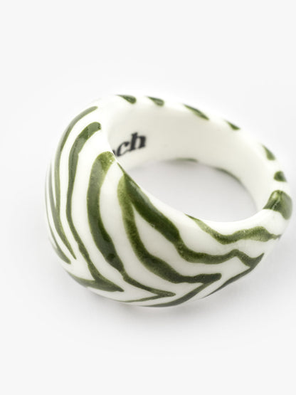 Anello zebra verde