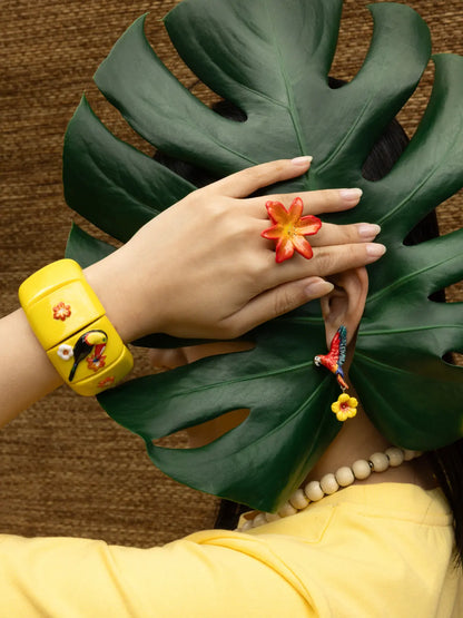 Bracelet manchette extensible tropical