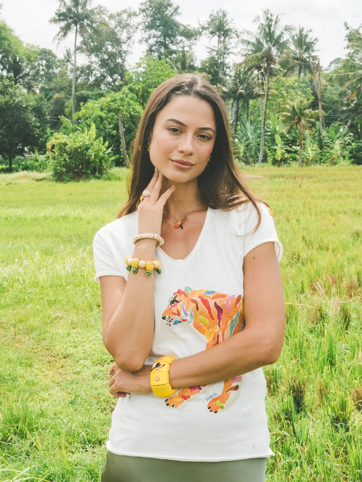 Beaded and pineapple bracelet