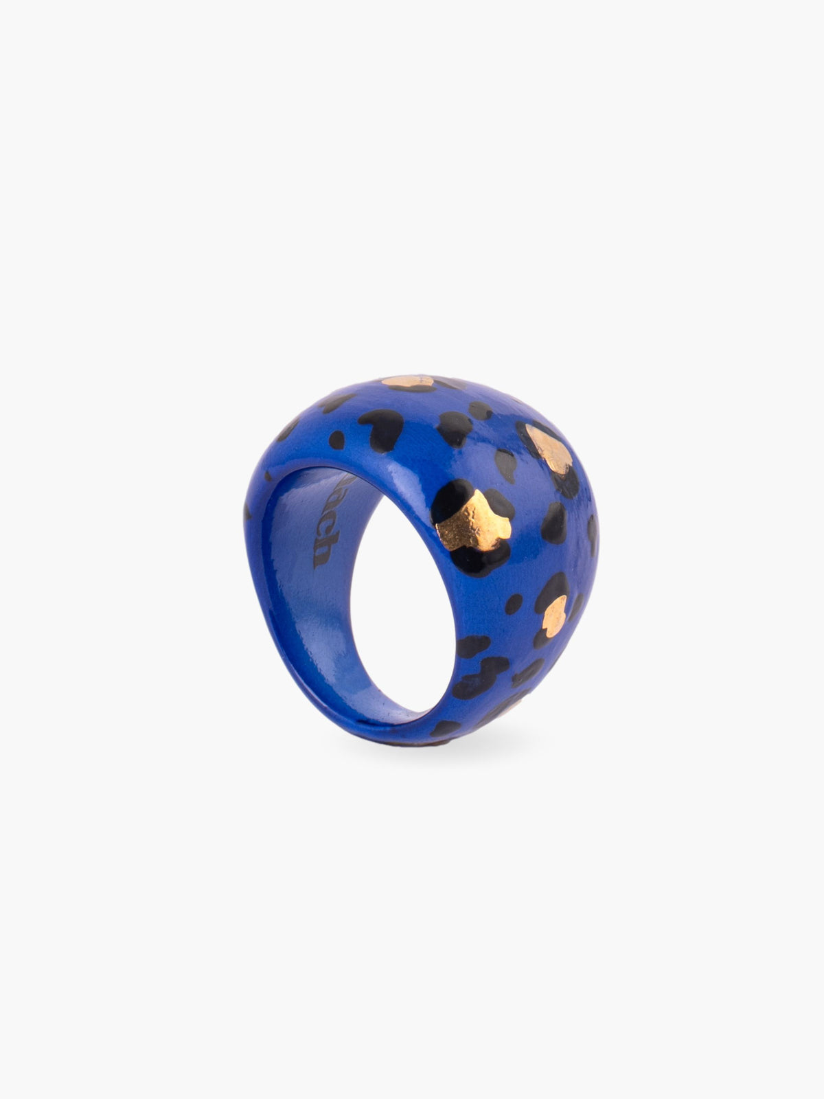 Anello leopardo blu e oro